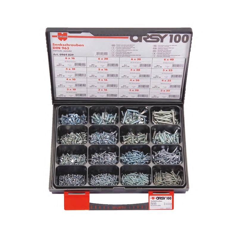 wurth/伍尔特开槽沉头螺钉组套-DIN963-(A2K)-1290PCS